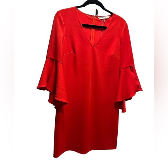 Trina Turk Women's Ruffle Flounce Sleeve Dress size 0 - Picture 5 of 12